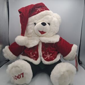 Dan Dee Snowflake Teddy Bear 2007 Christmas Plush Holiday Bear Red Coat 16"
